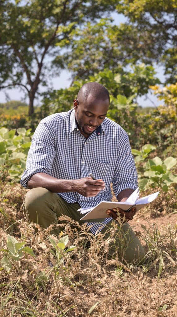 Agricultural expert conducting field assessment